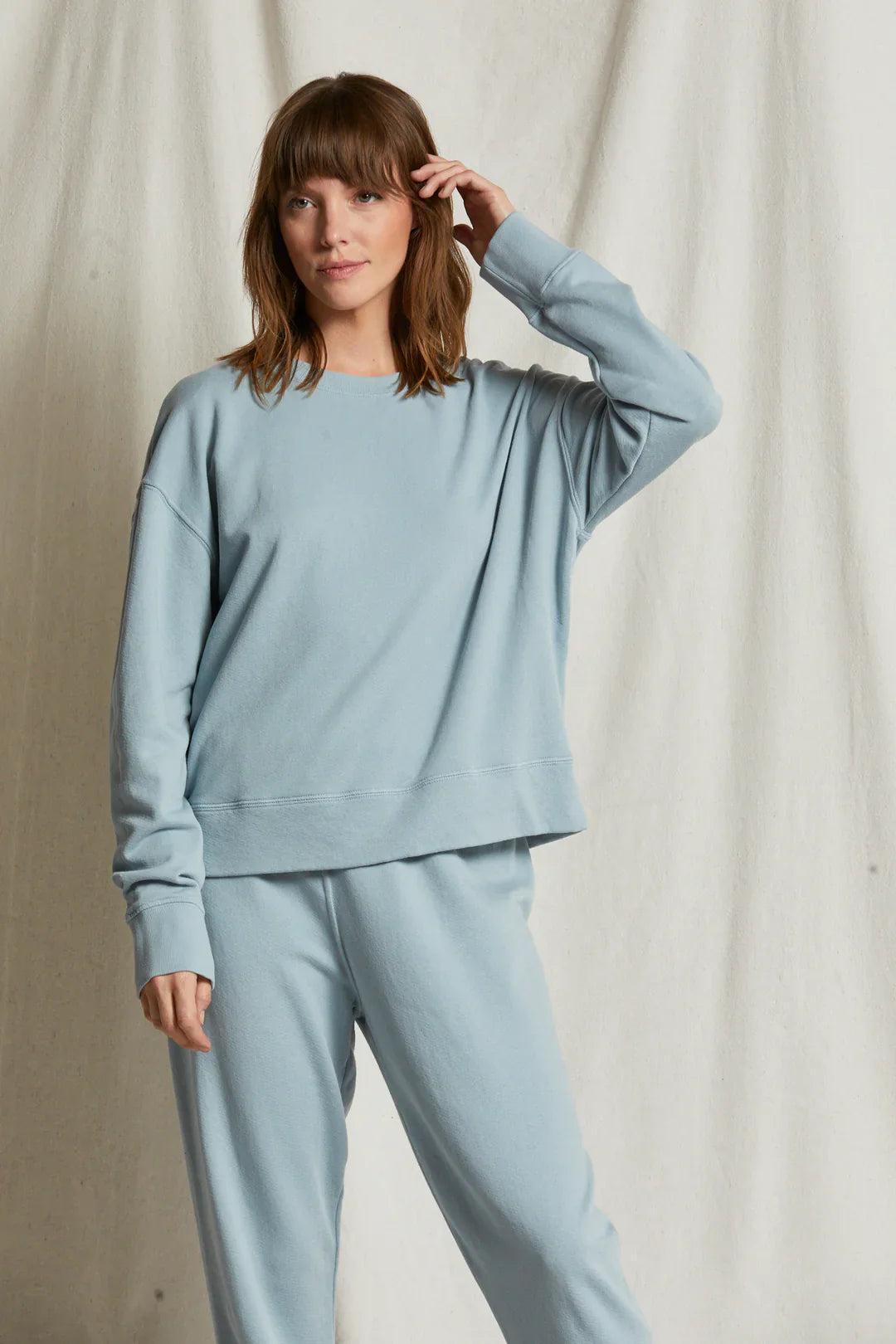 Perfectwhitetee Tyler Pullover in Mountain Blue Product Image