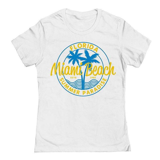 Juniors Miami Beach Womens Graphic Tee, Girls Product Image