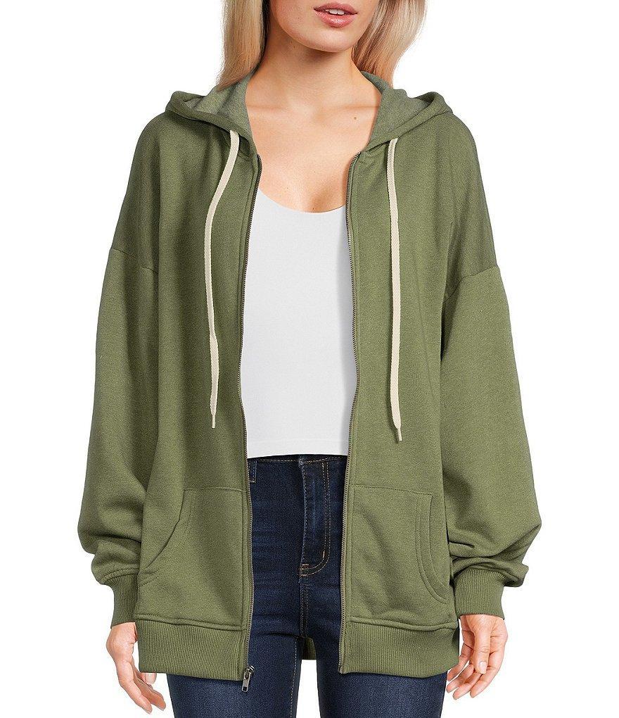 Miss Chievous Long Sleeve Oversized Fleece Zip Hoodie Product Image