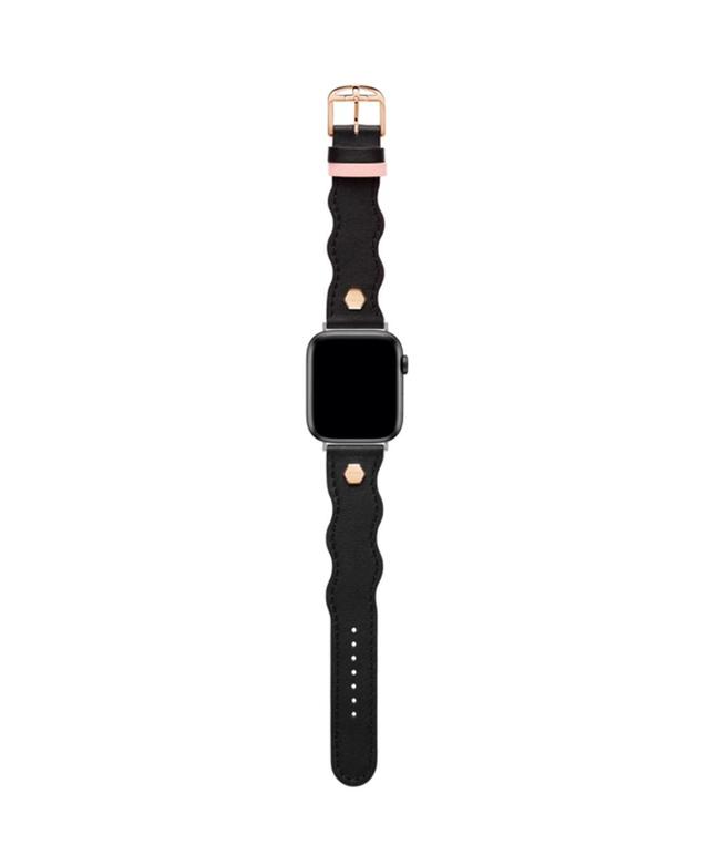 Women's Ted Wavy Design Black Leather Strap Product Image