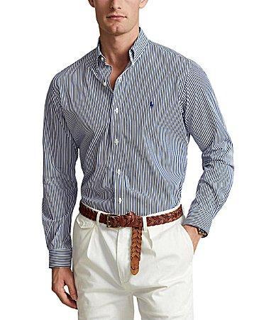 Polo Ralph Lauren Classic Fit Striped Stretch Poplin Shirt Product Image