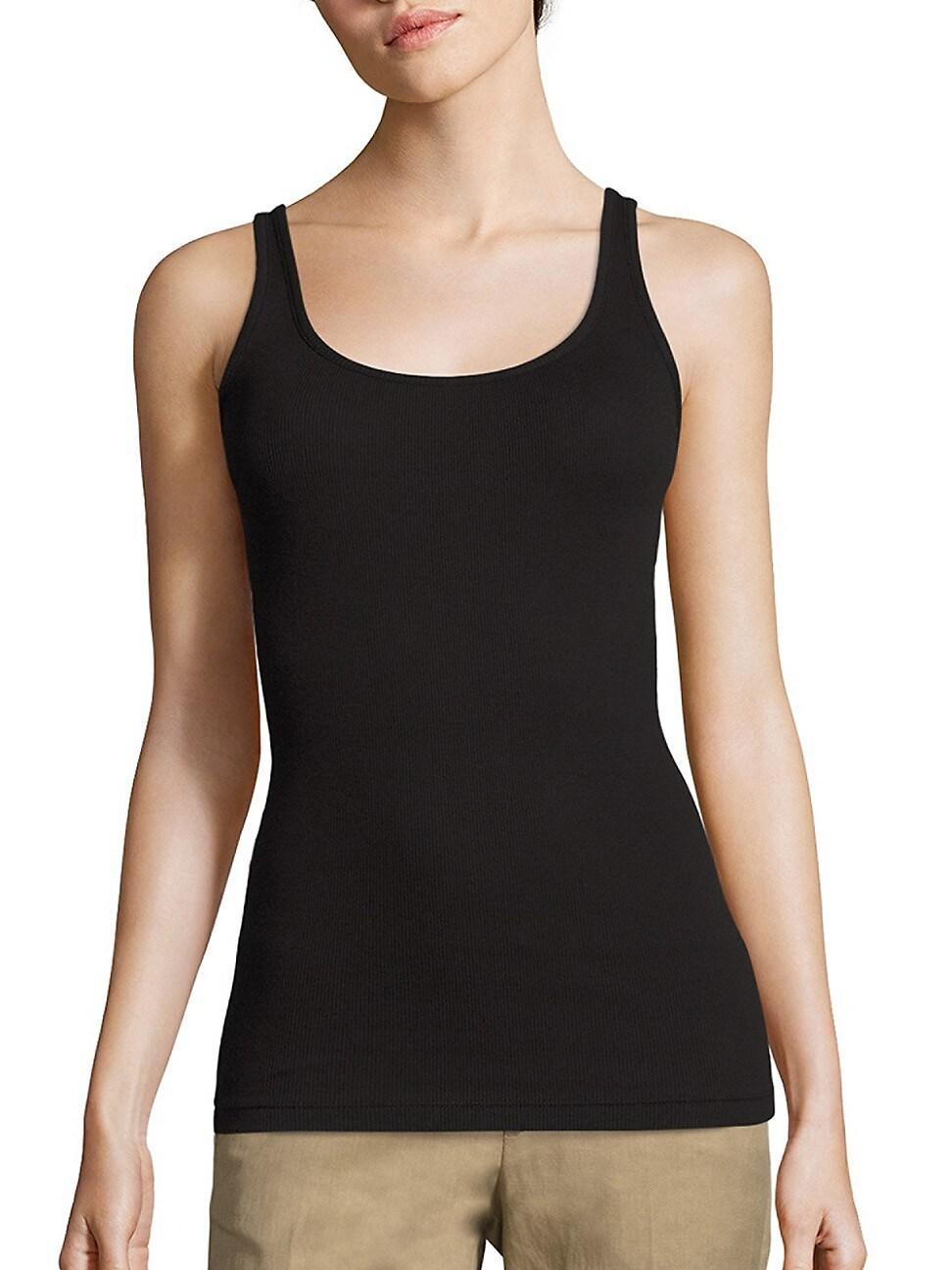 Womens Rib-Knit Cotton-Blend Tank Top Product Image