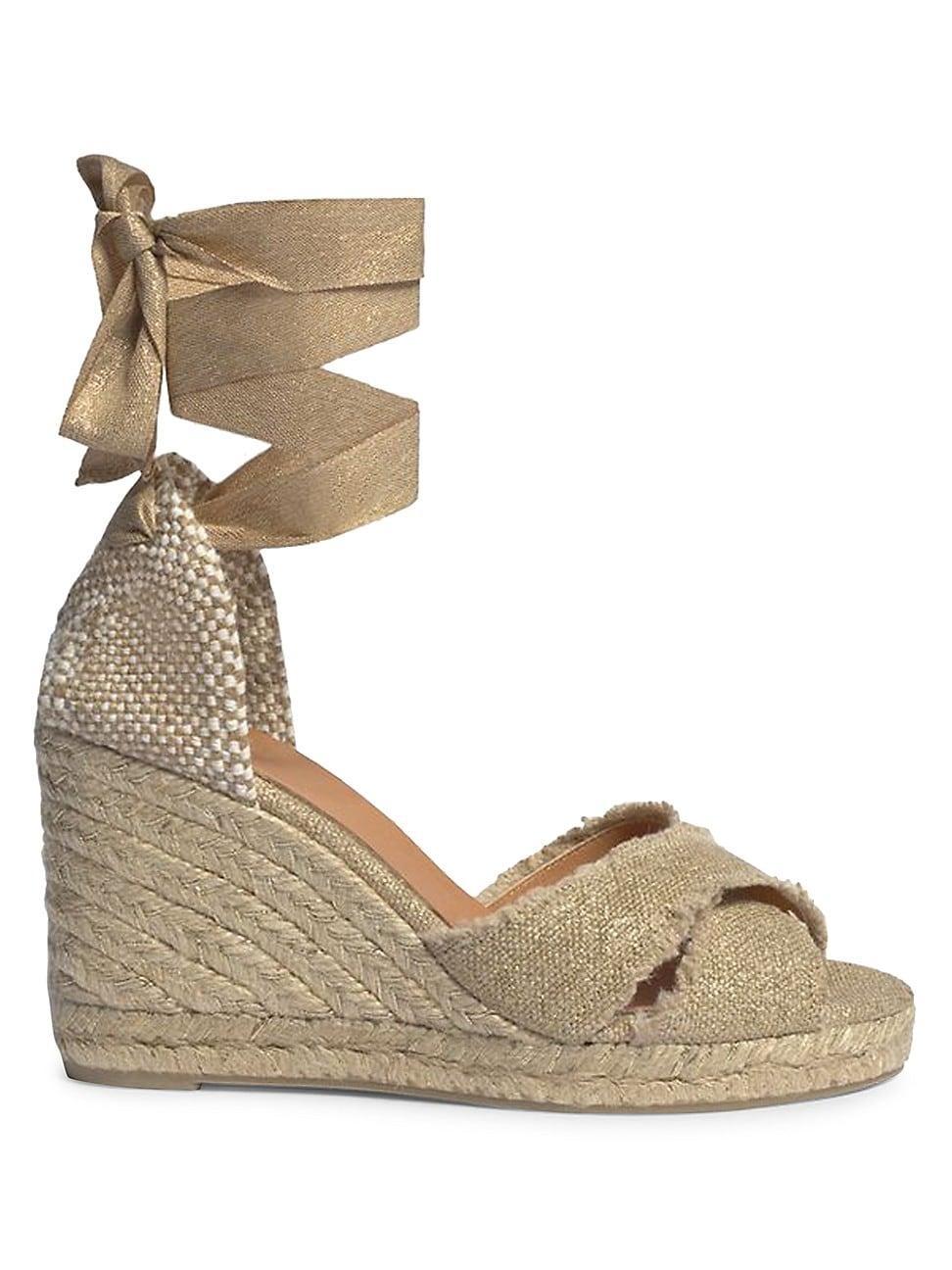 Womens Bluma 80MM Linen Espadrille Wedge Sandals product image