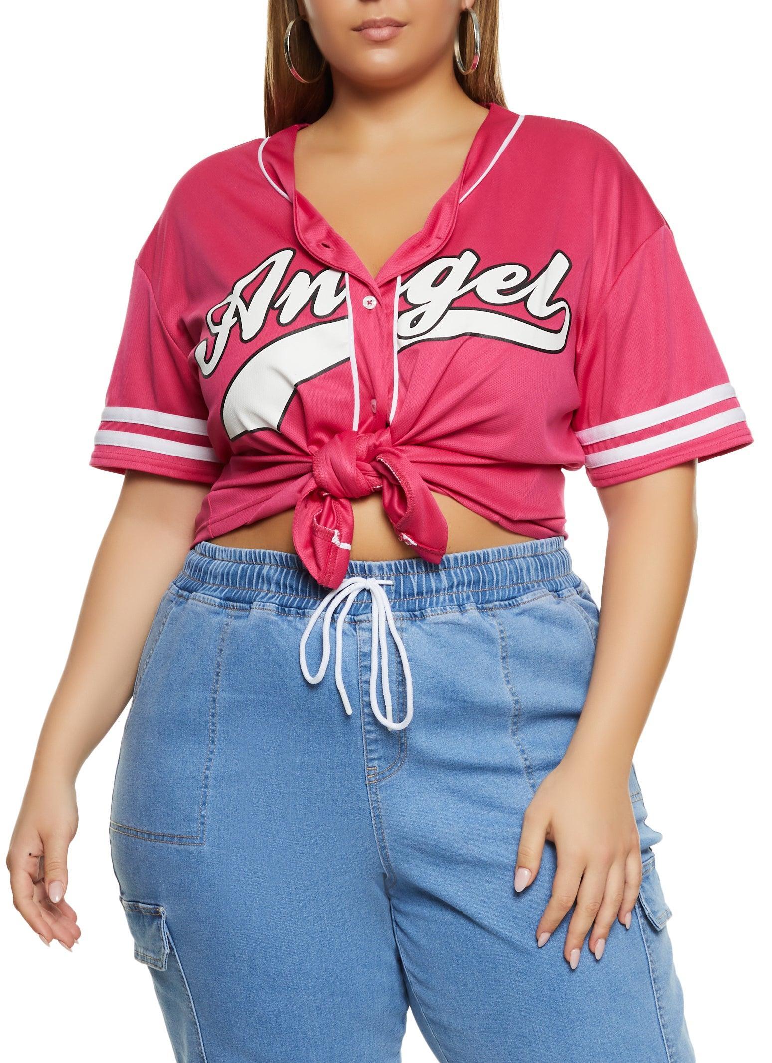 Womens Plus Size Angel Baseball Shirt Product Image