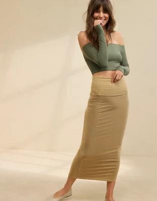 Aerie Chill Up Foldover Maxi Skirt Product Image