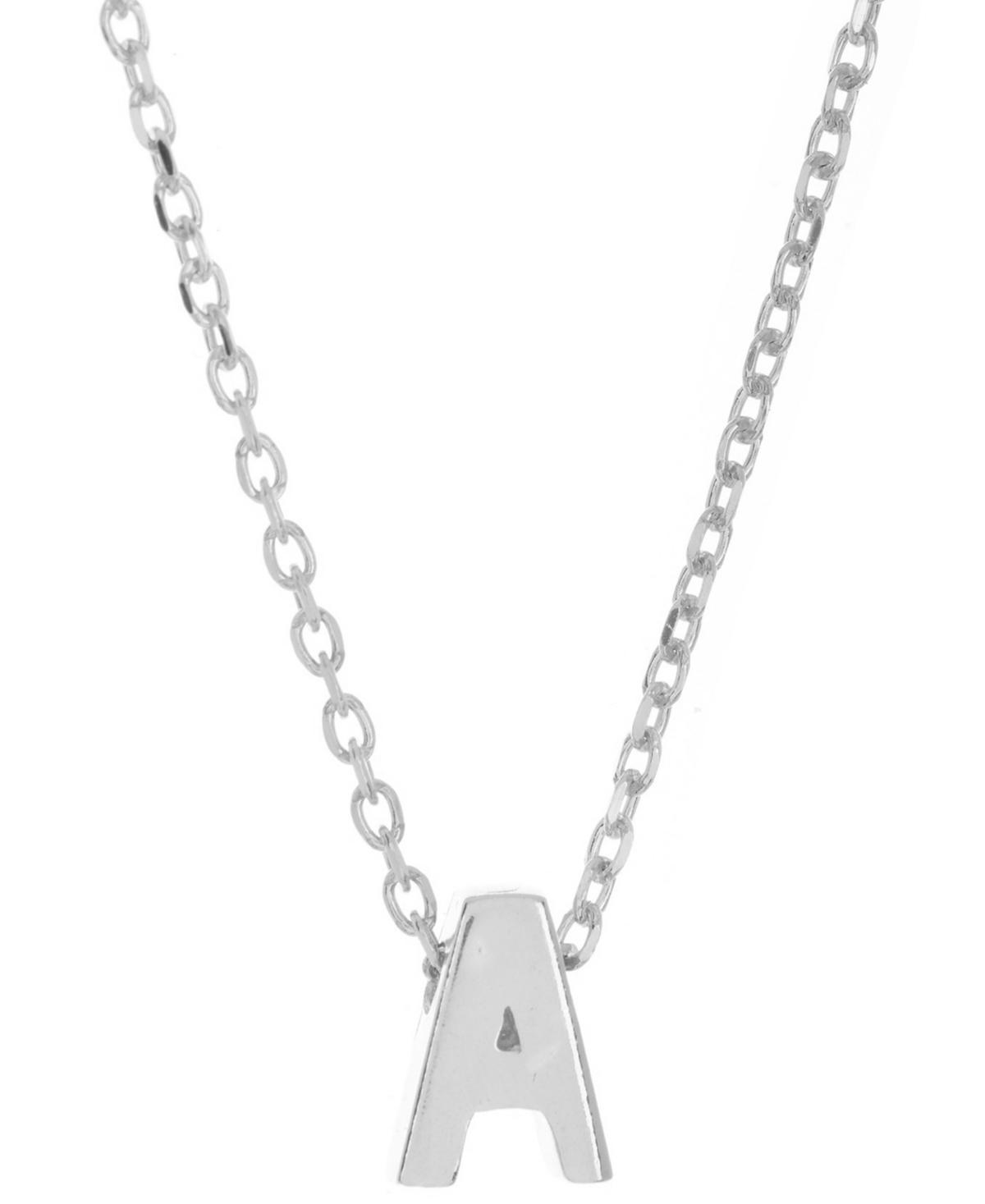 Adornia Rhodium-Plated Mini Initial A Pendant Necklace, 16 + 2 extender - P Product Image