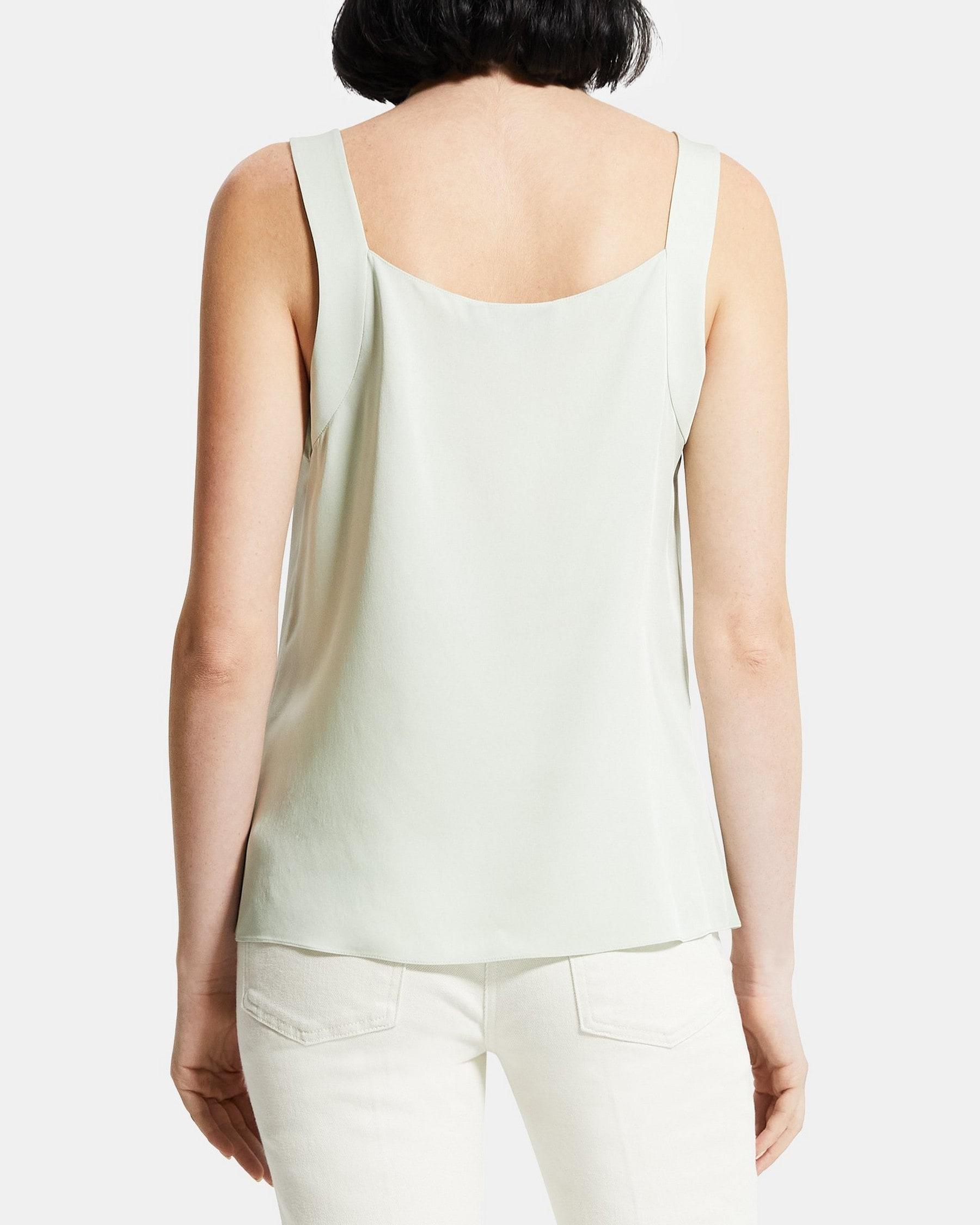 Sleeveless V-Neck Top in Silk Georgette Product Image