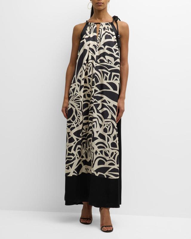 Licenza Printed Halter Maxi Dress Product Image