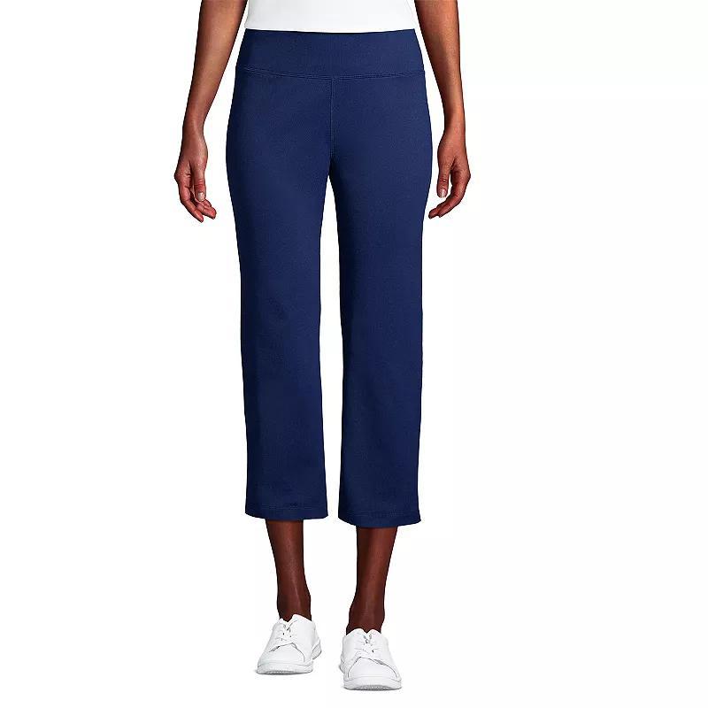 Womens Lands End UPF 50 Active Capri Yoga Pants Deep Blue Product Image