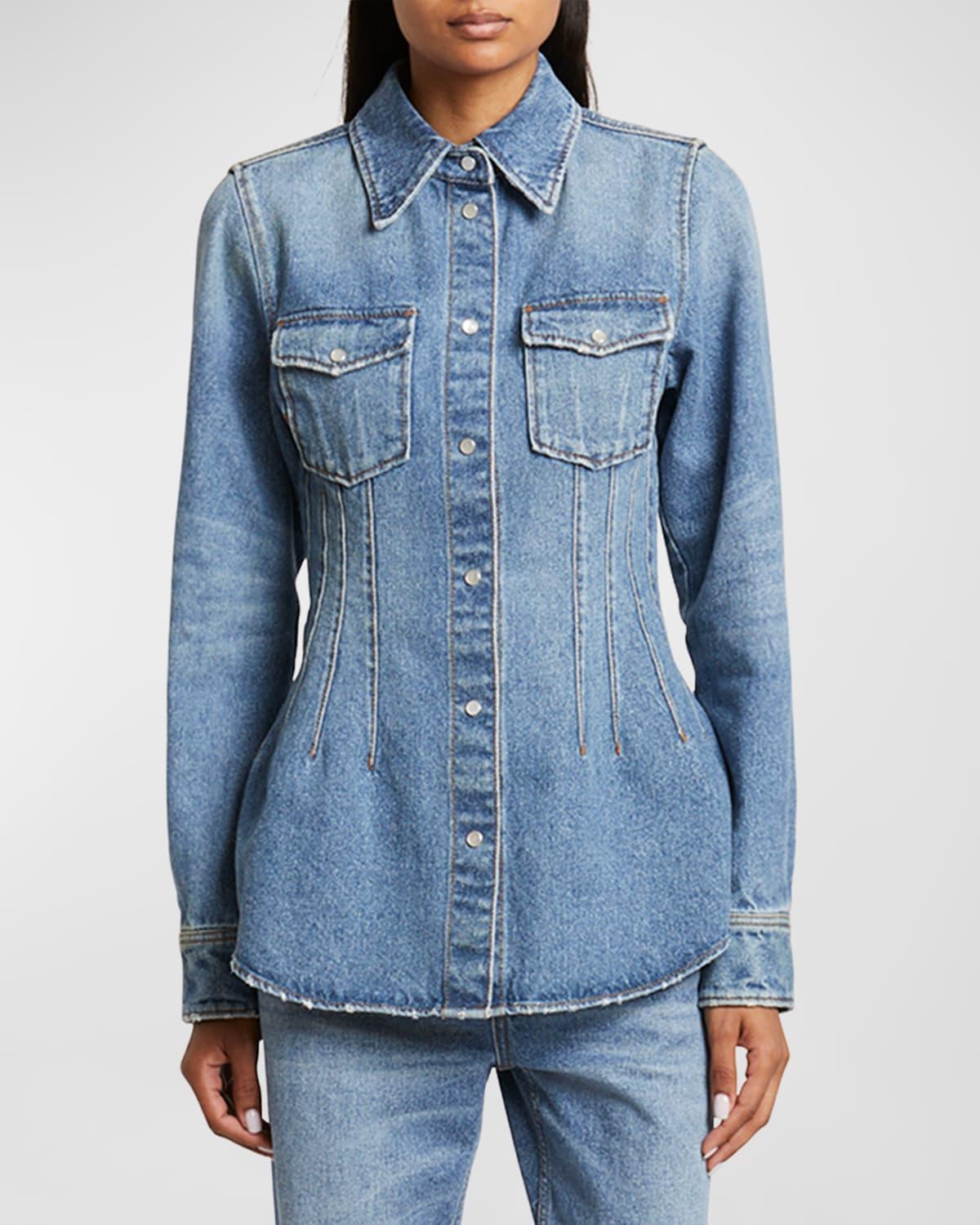 Fitted Denim Top Product Image