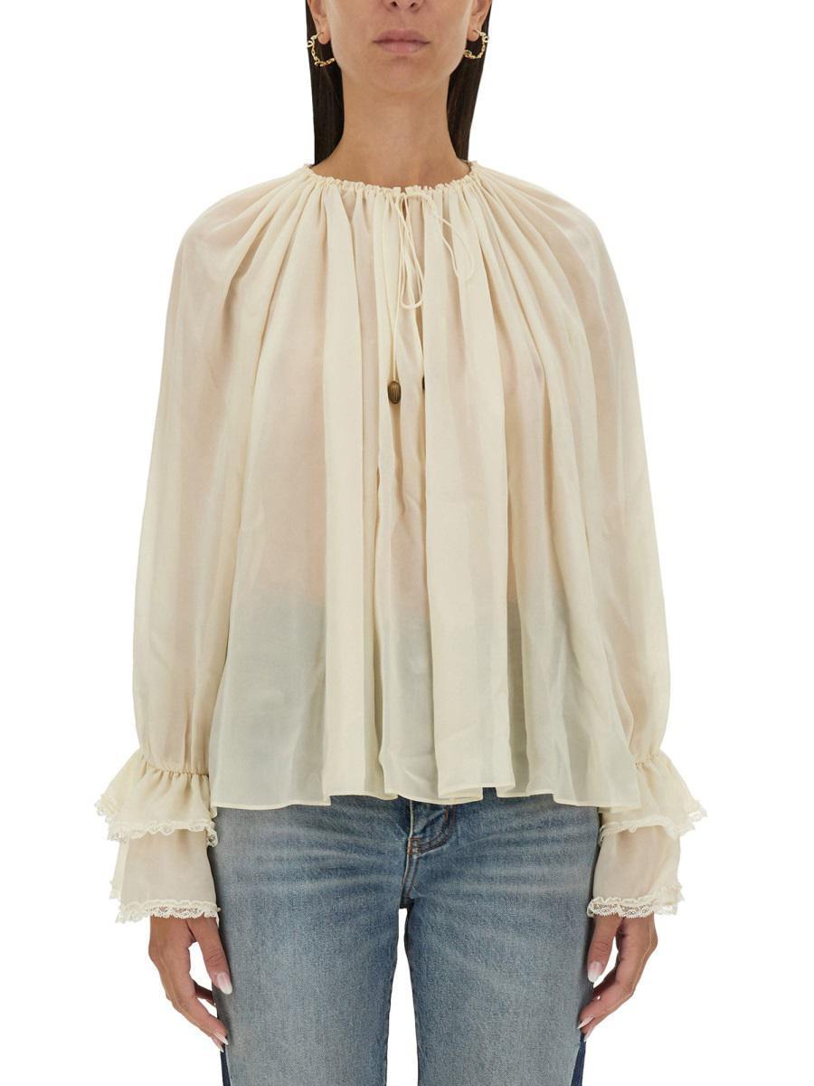 Silk Top In Ivory Product Image