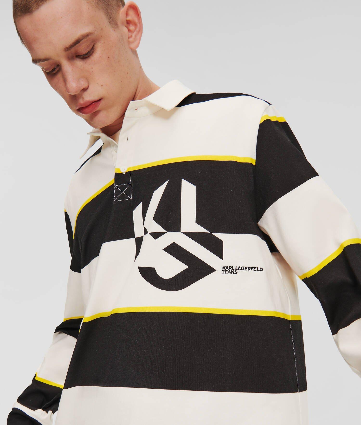 KLJ MONOGRAM STRIPED RUGBY SHIRT Product Image