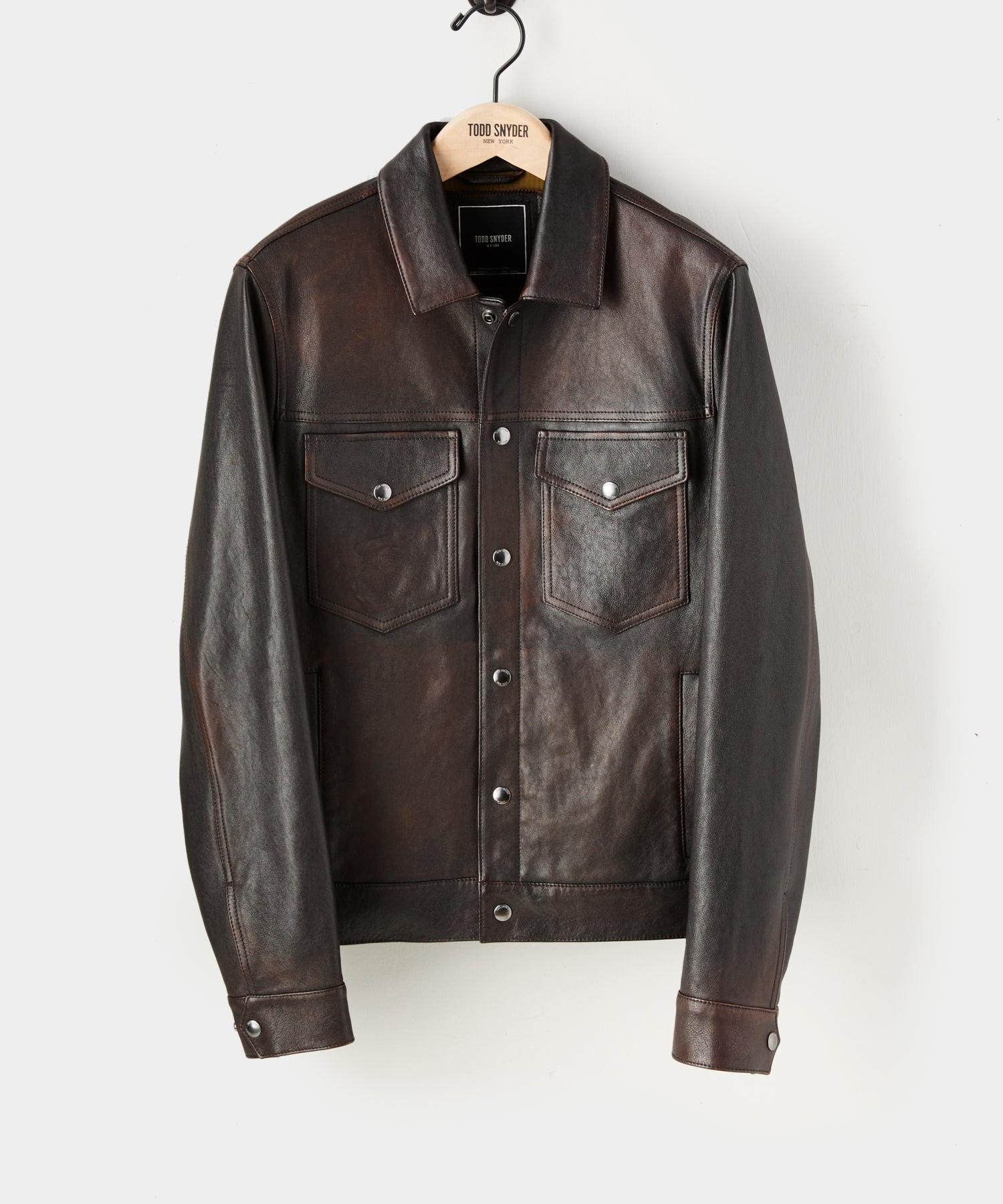 Italian Burnished Leather Dylan Jacket Product Image