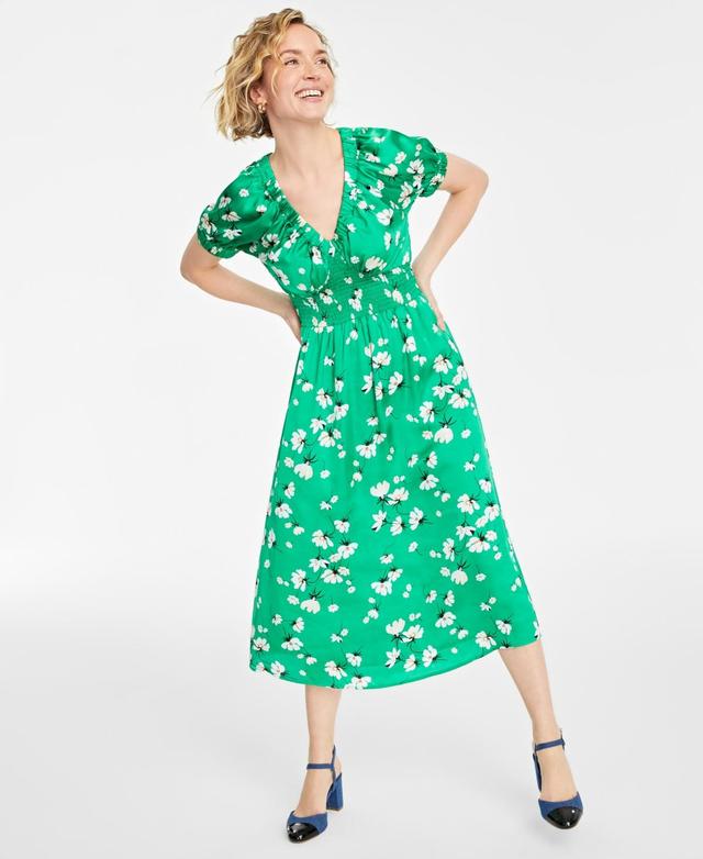 On 34th Womens Printed V-Neck Short-Sleeve Midi Dress, Created for Macys Product Image