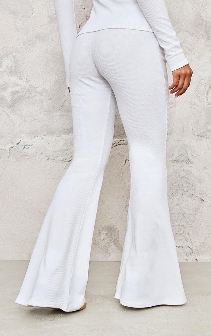 White Rib High Waist Flares Product Image