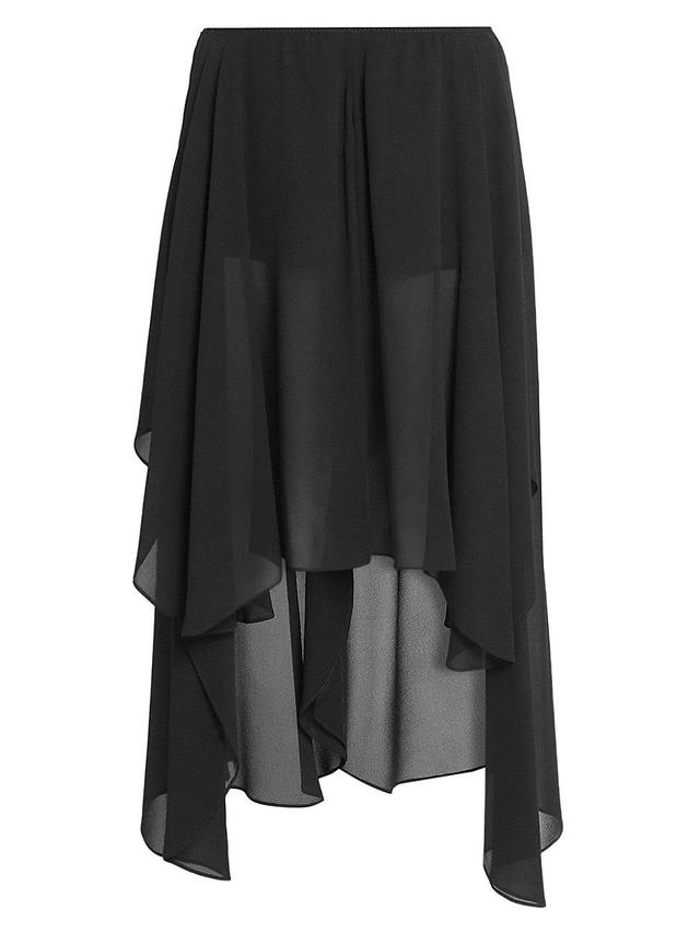 Womens Silk Chiffon Asymmetric Skirt Product Image