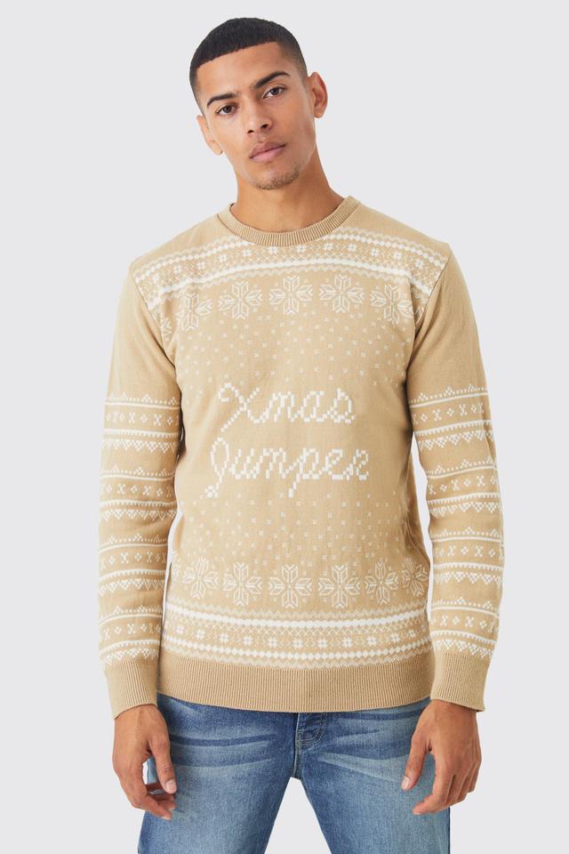 Regular Fit Xmas Sweater | boohooMAN USA Product Image