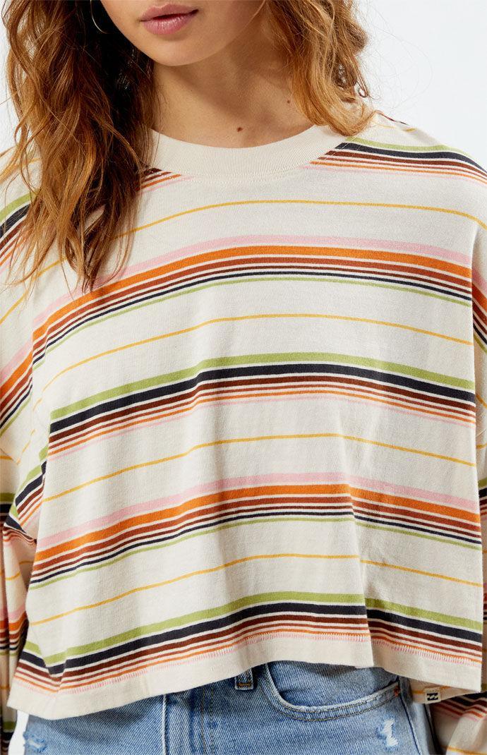 Billabong Beach Boyfriend Stripe Top for Women White Product Image