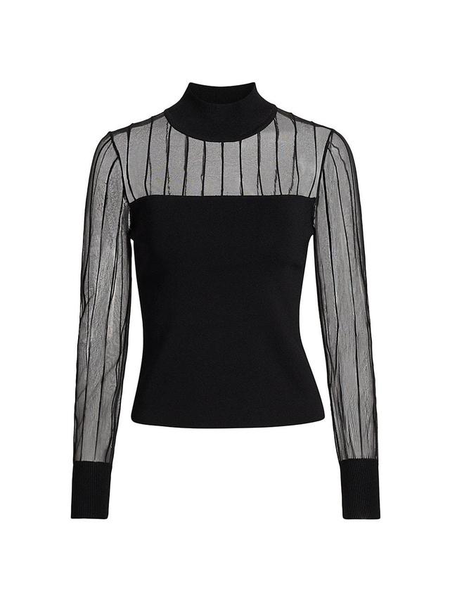 Womens Krissy Sheer Mock Turtleneck Top Product Image