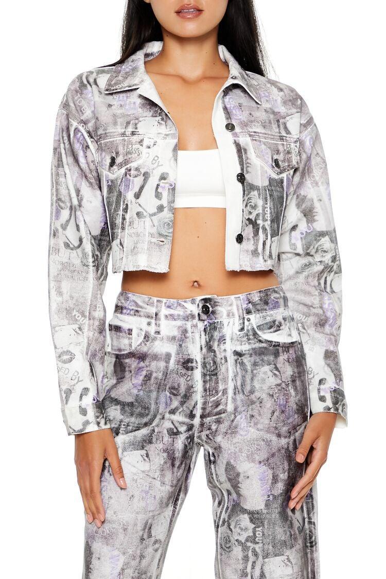 Abstract Print Trucker Jacket | Forever 21 Product Image