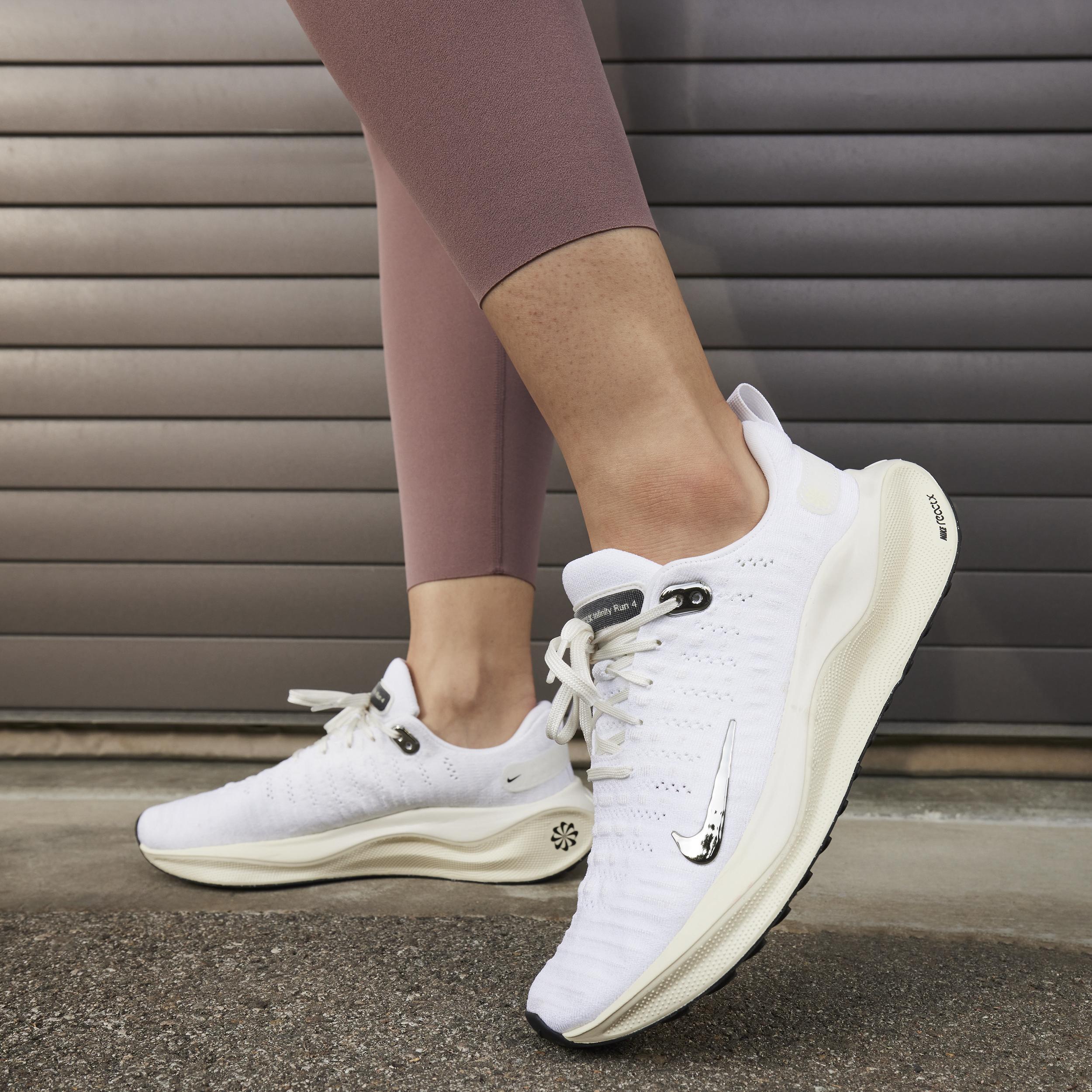 Nike Womens Nike React Infinity Run Flyknit 4 - Womens Running Shoes Chrome/White/Sail Product Image