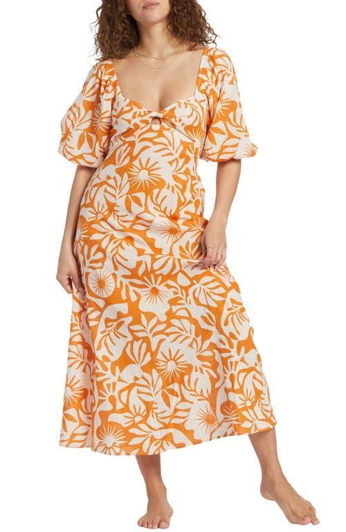 Billabong Paradise Cove 2 Midi Dress (Dried Mango) Women's Clothing Product Image