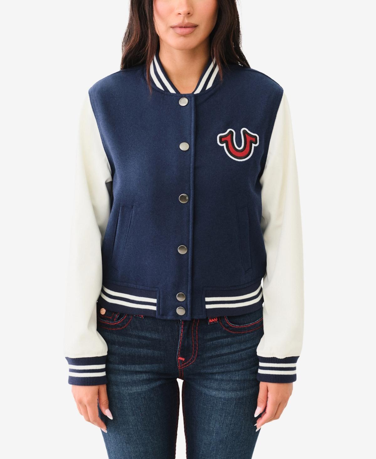 True Religion Womens True Varsity Jacket - Dress Blue Product Image