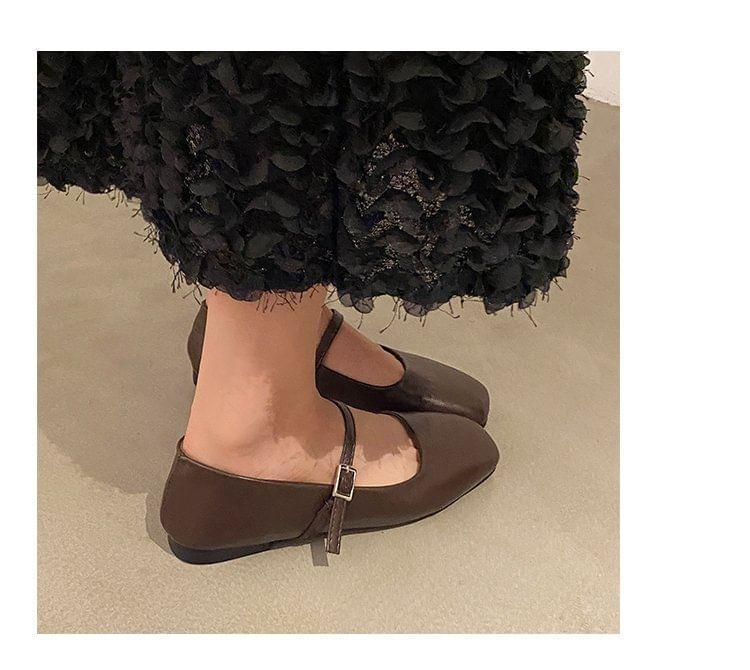 Square Toe Mary Jane Flats Product Image