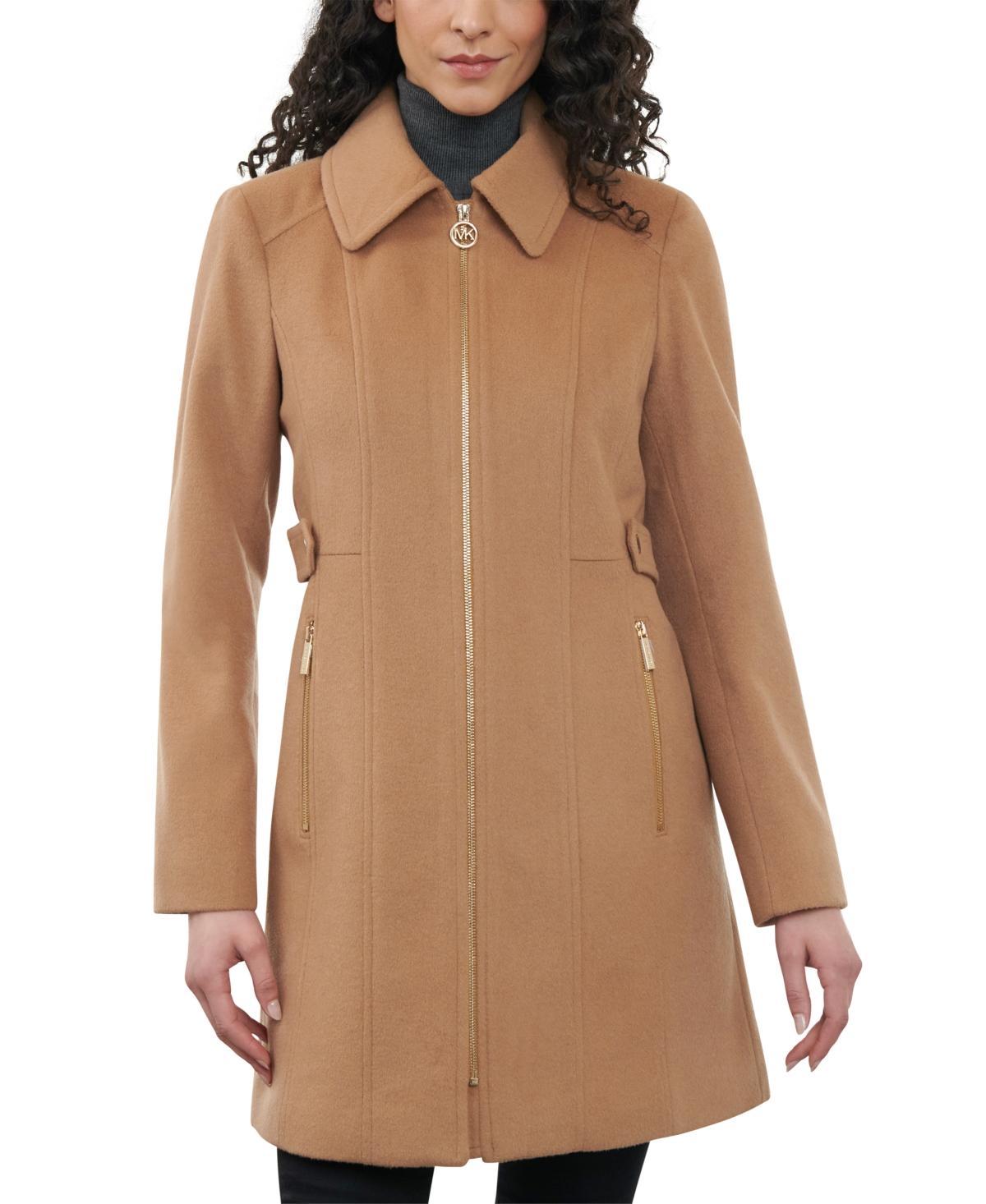 Michael Michael Kors Womens Wool Blend Zip-Front Coat Product Image