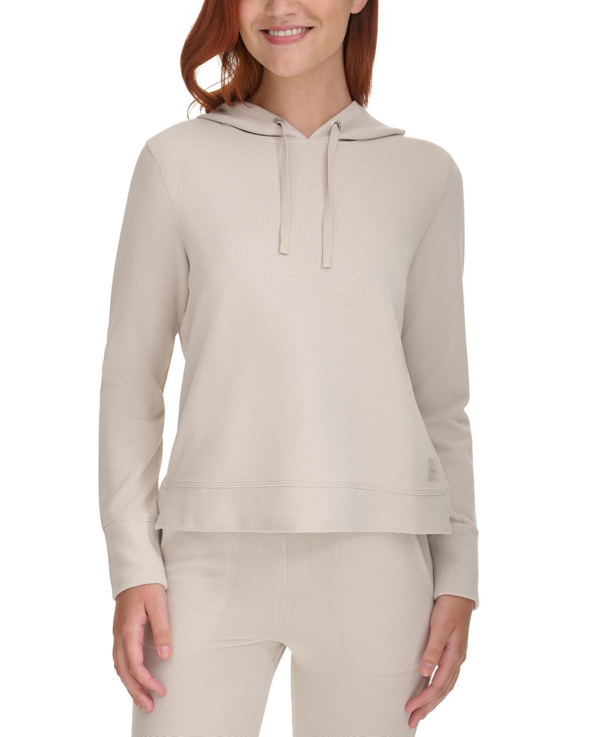 Calvin Klein Performance Womens Waffle-Knit Pullover Hoodie Product Image