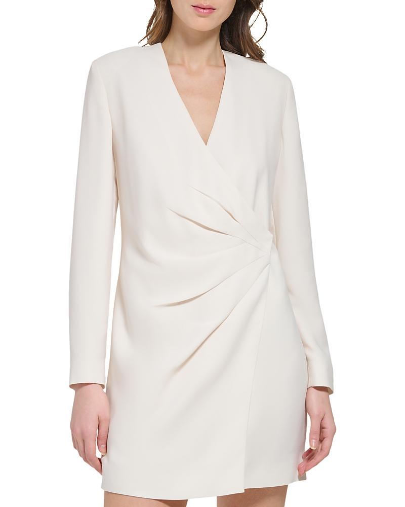 DKNY Long Sleeve Crepe Blazer Dress (Eggnog) Women's Clothing Product Image