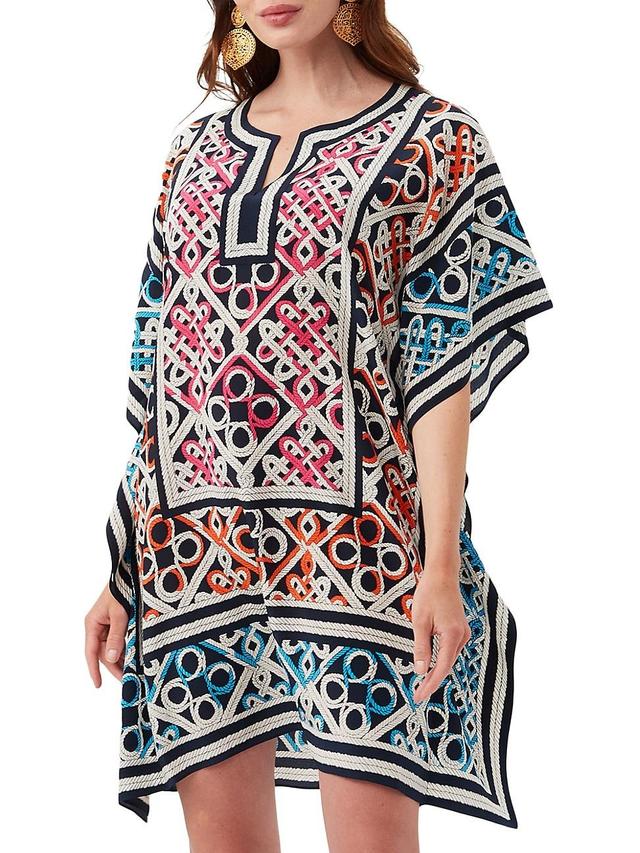 Womens Theodora Printed Silk Caftan Dress Product Image