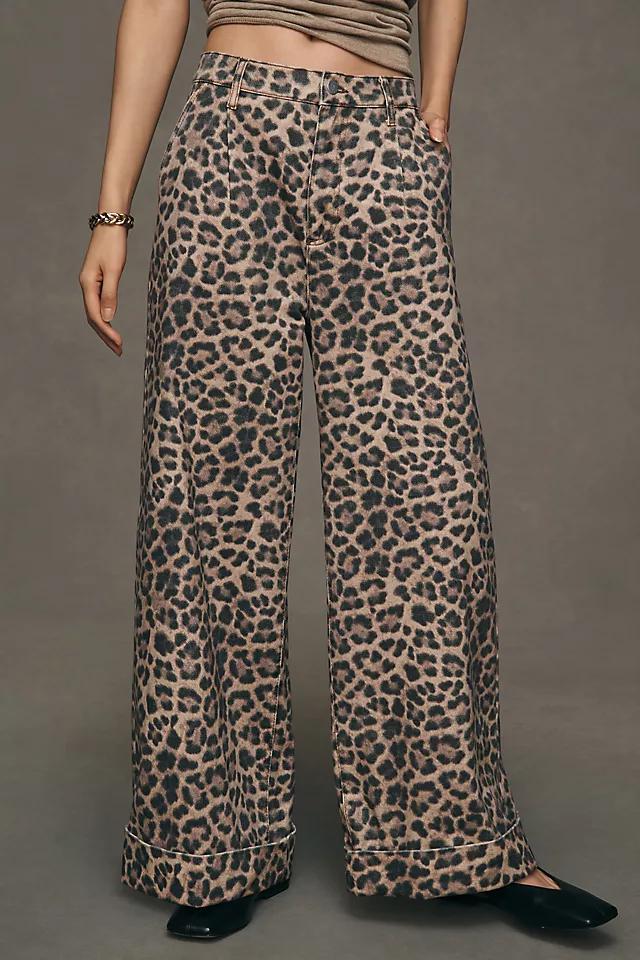 The Leon Double Hem High-Rise Wide-Leg Cuffed Jeans by Pilcro Product Image