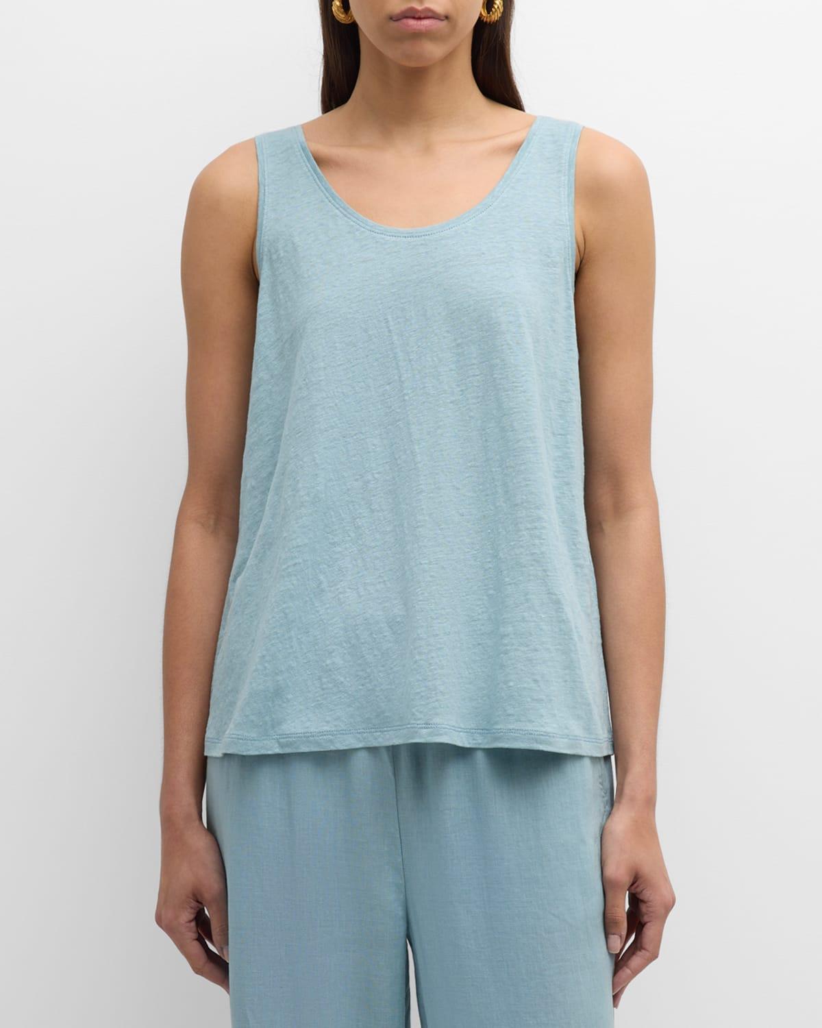 Womens Linen Scoopneck Tank Product Image