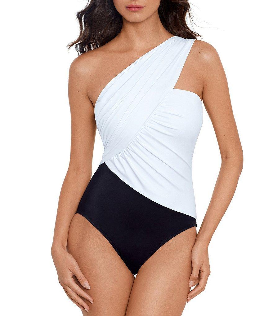 Magicsuit Solids Goddess Color Block Convertible One Shoulder One Piece Swimsuit Product Image