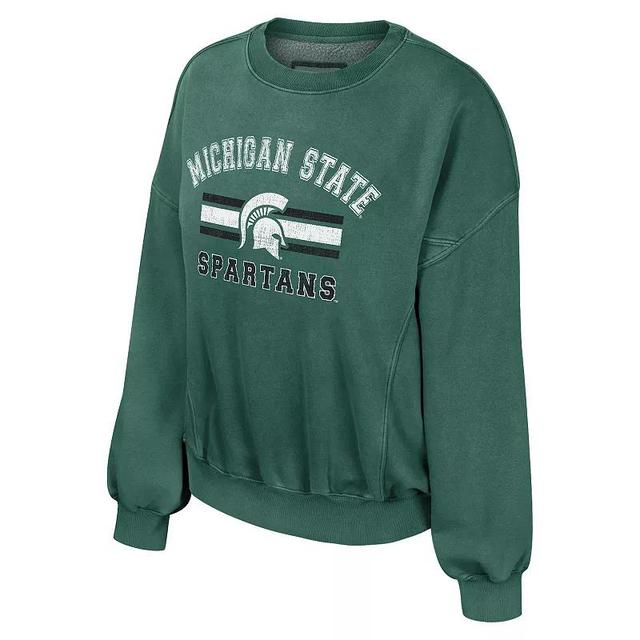 Womens Michigan State Spartans Audrey Crew Fleece Sweatshirt Product Image