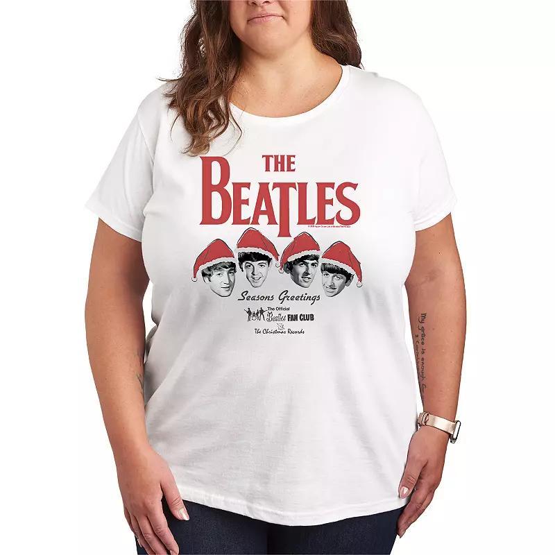 Plus Size The Beatles Christmas Seasons Greetings Graphic Tee, Womens Product Image