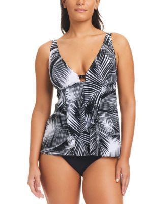 Beyond Control Womens Giving Attitude Tropical Print Tankini Top High Waist Bottoms Product Image