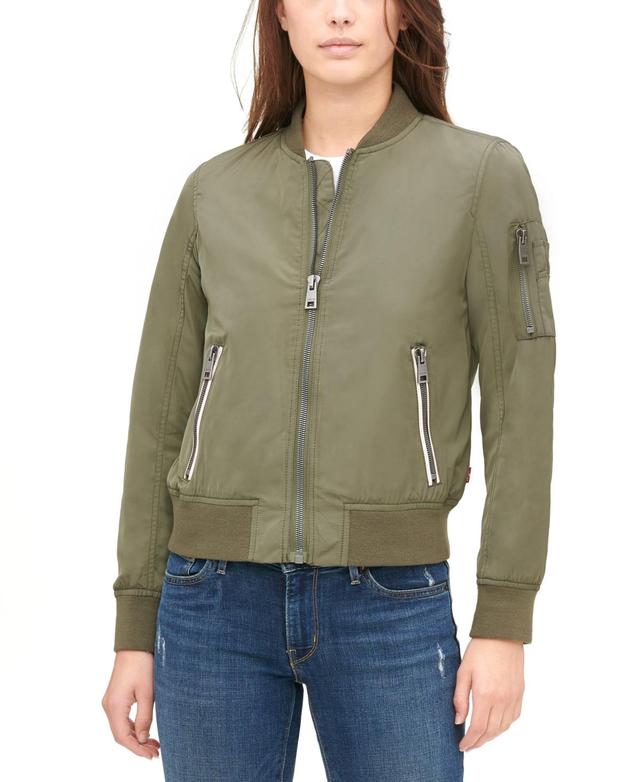 Levis Womens Lightweight Zip-Detail Bomber Jacket Product Image