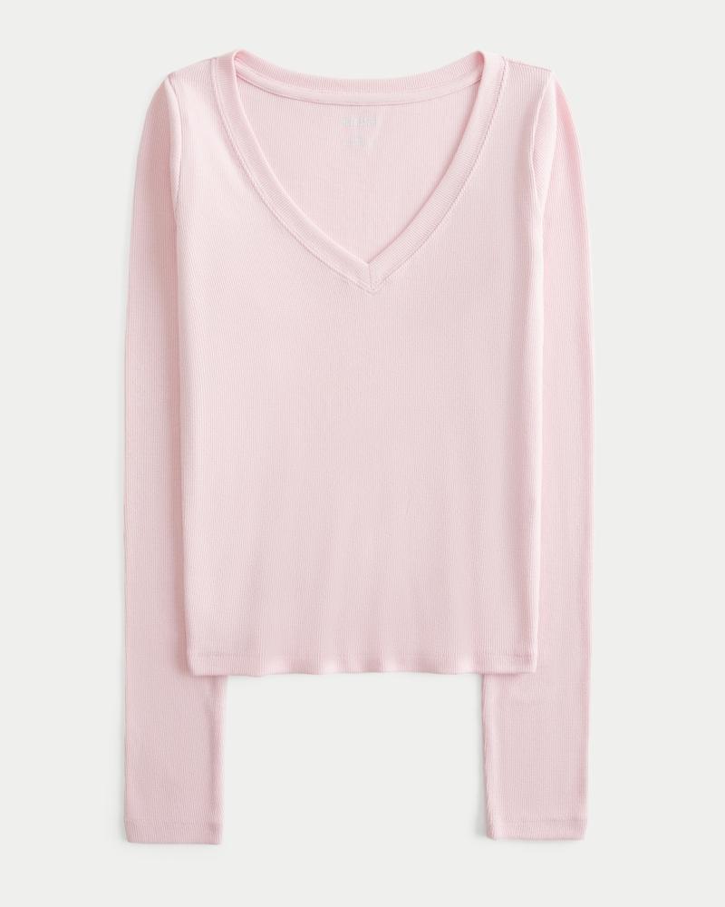 Long-Sleeve V-Neck Top Product Image