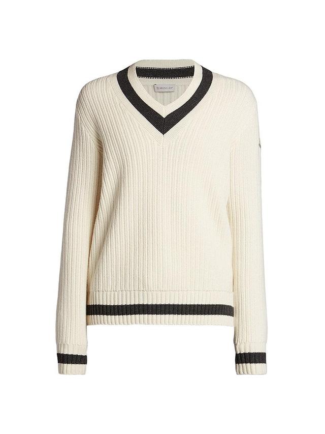 Mens V-Neck Wool Sweater Product Image