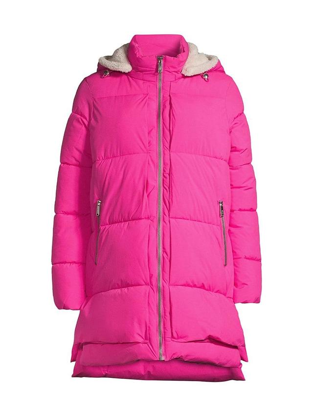 Womens Dimensional Hooded Puffer Coat Product Image