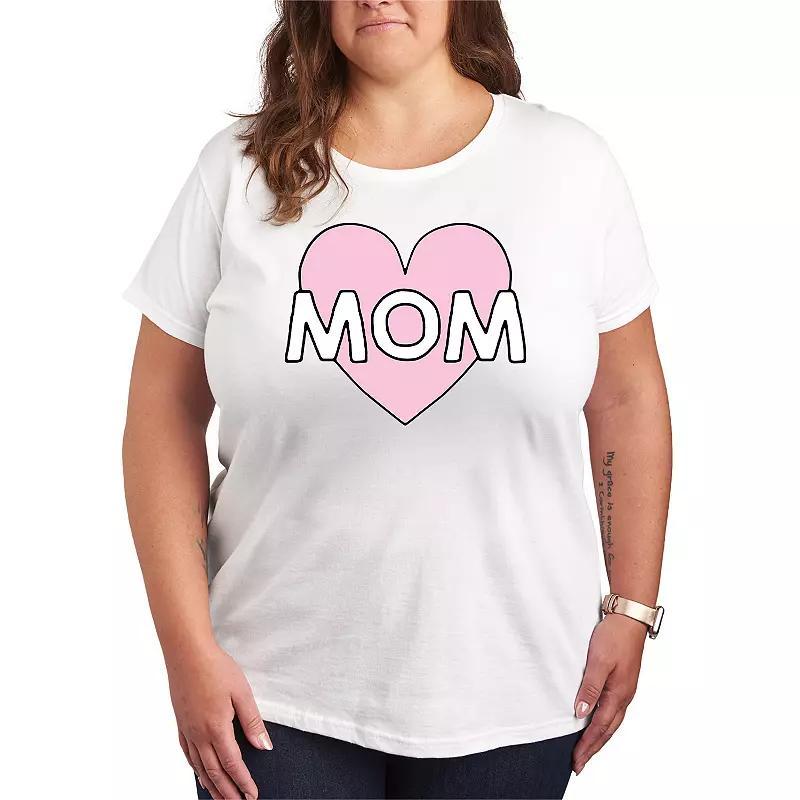 Plus Mom Heart Graphic Tee, Womens Product Image