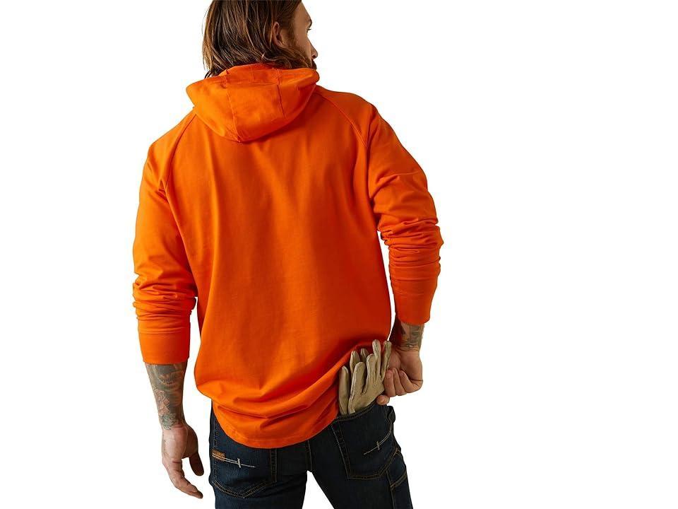 Ariat Rebar Cotton Strong Hooded T-Shirt (Bright Orange) Men's Clothing Product Image