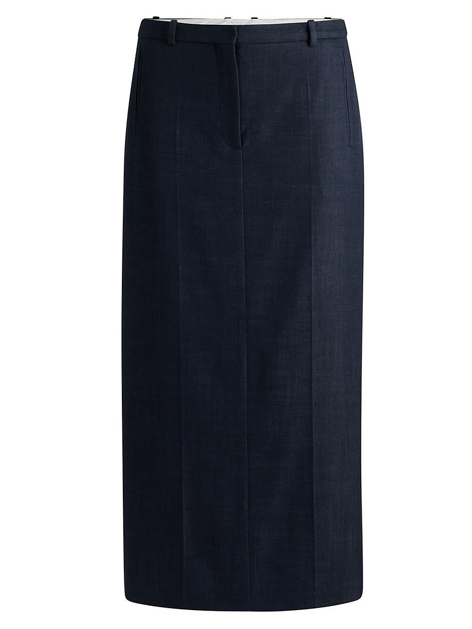 Womens Long Length Denim Effect Twill Skirt product image