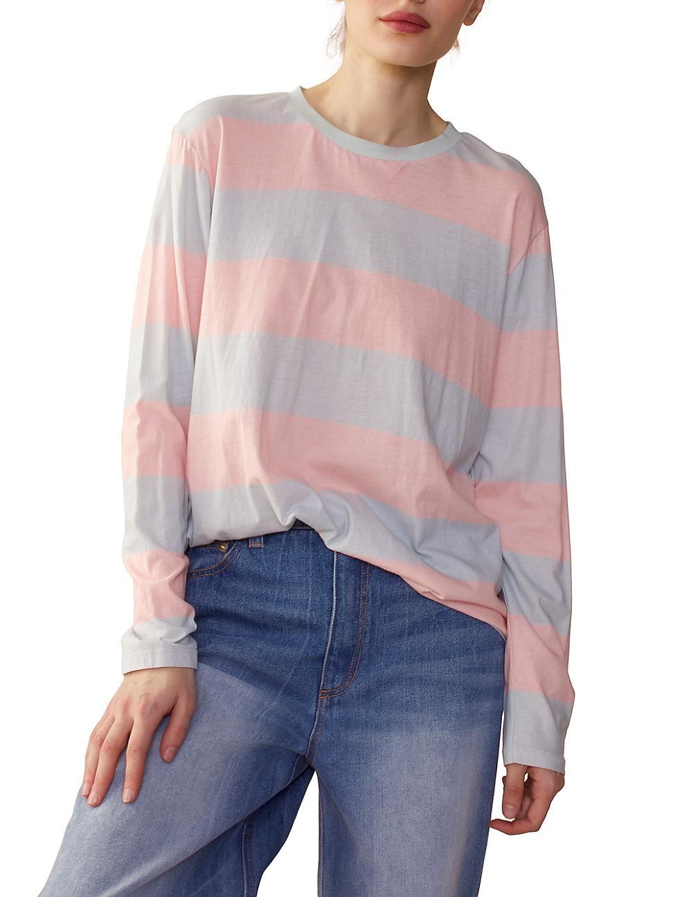 Womens Wide Stripe Cotton T-Shirt Product Image