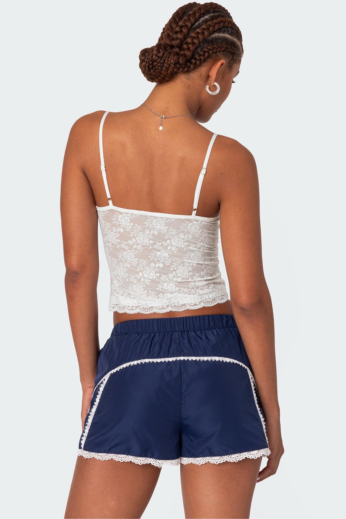 Cami Sheer Lace Tank Top Product Image