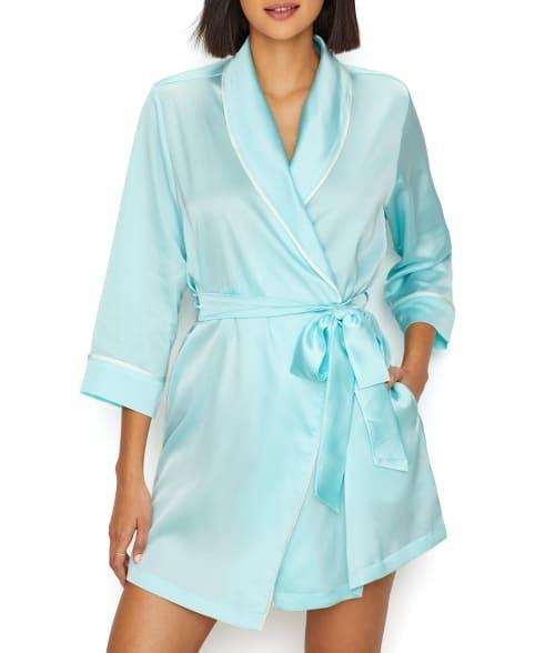 Womens 3/4 Short Sleeve Satin Shawl Collar Robe Product Image