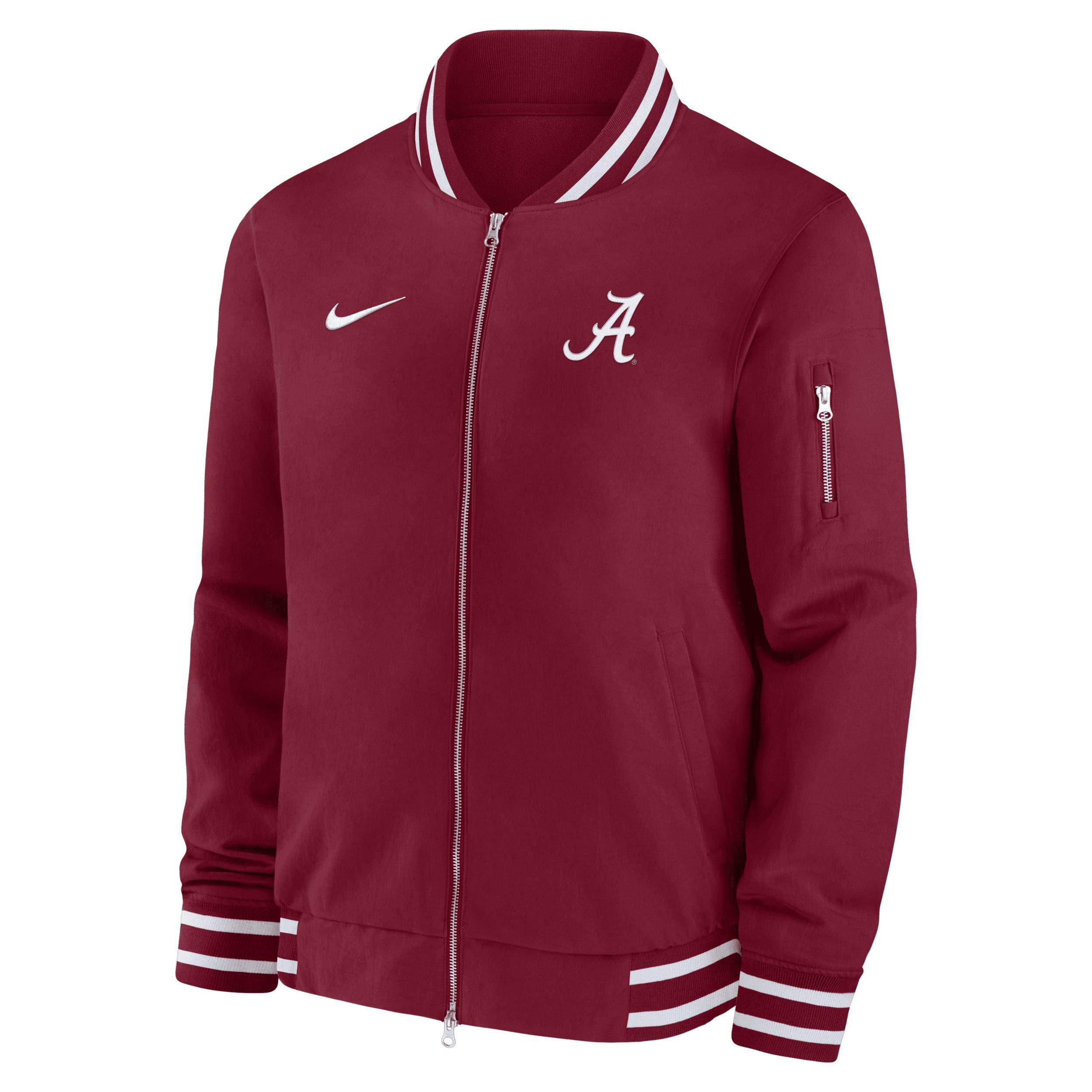 Alabama Crimson Tide Sideline Nike Men's College Full-Zip Bomber Jacket Product Image