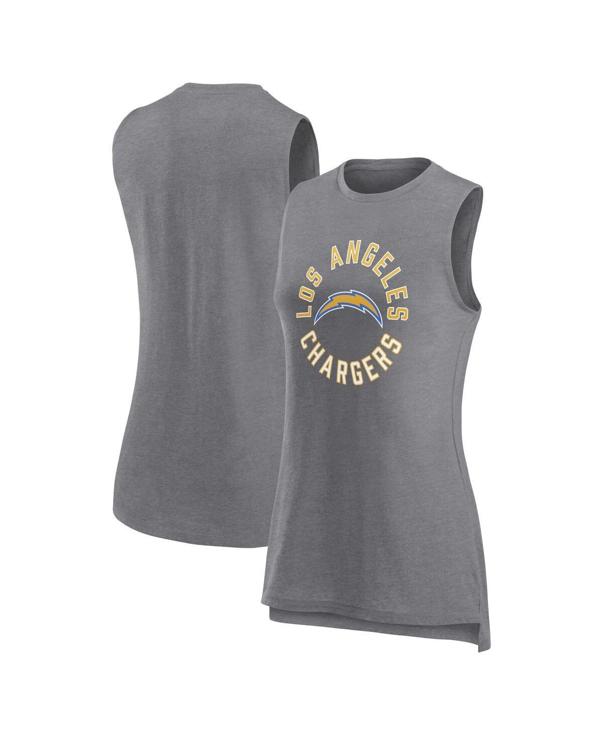 Womens Fanatics Heather Gray Los Angeles Chargers What Goes Around Tank Top Product Image